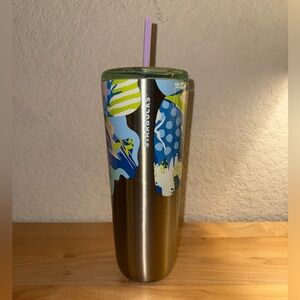 Starbucks Summer '24 Butterfly Metal Hot & Cold Tumbler sip/hot & straw/cold